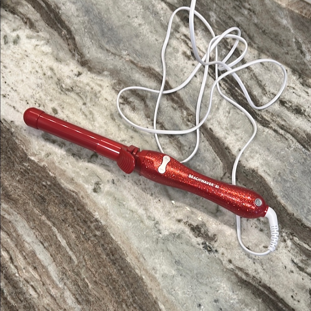 Beachwaver B1 Red Glitter Curling Iron